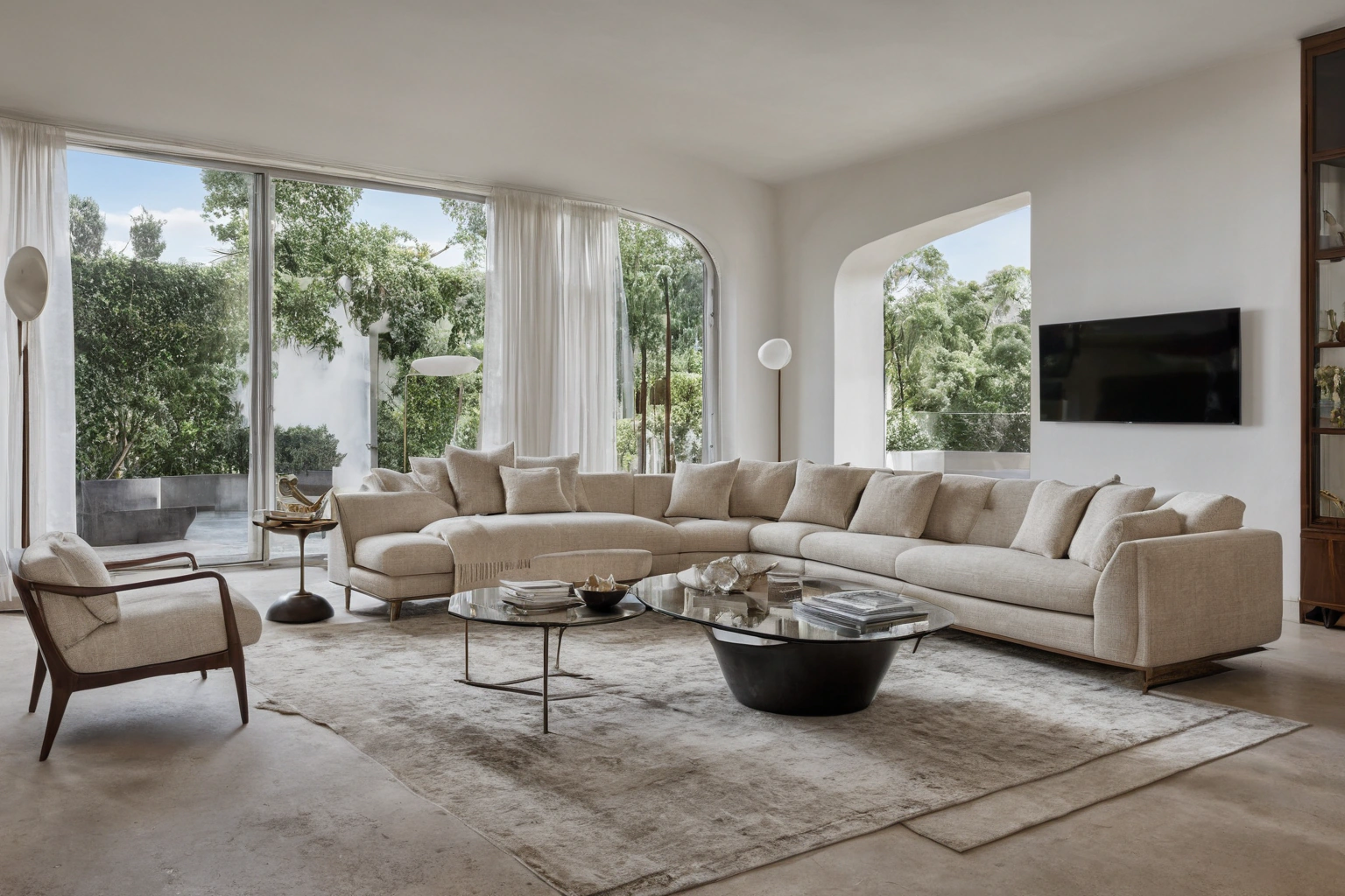 Staged living room with a hero Italian sofa